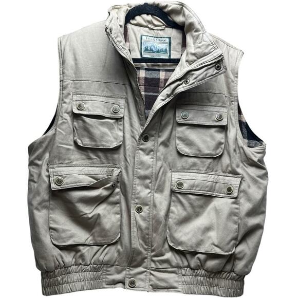 Field and Stream Flannel Quilted Hunting Vest Khaki XL - Picture 1 of 7